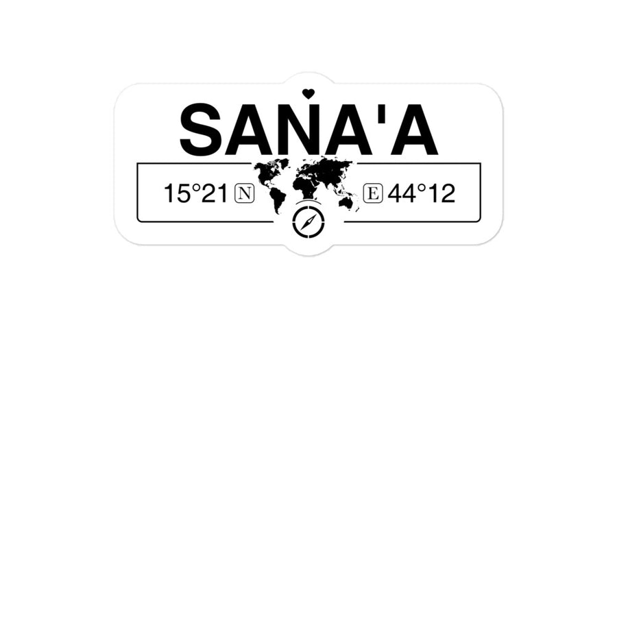 Sanaâa, Yemen 2 x 5.5" Inch Stickers Gift with Map Coordinates #REF2748F6546