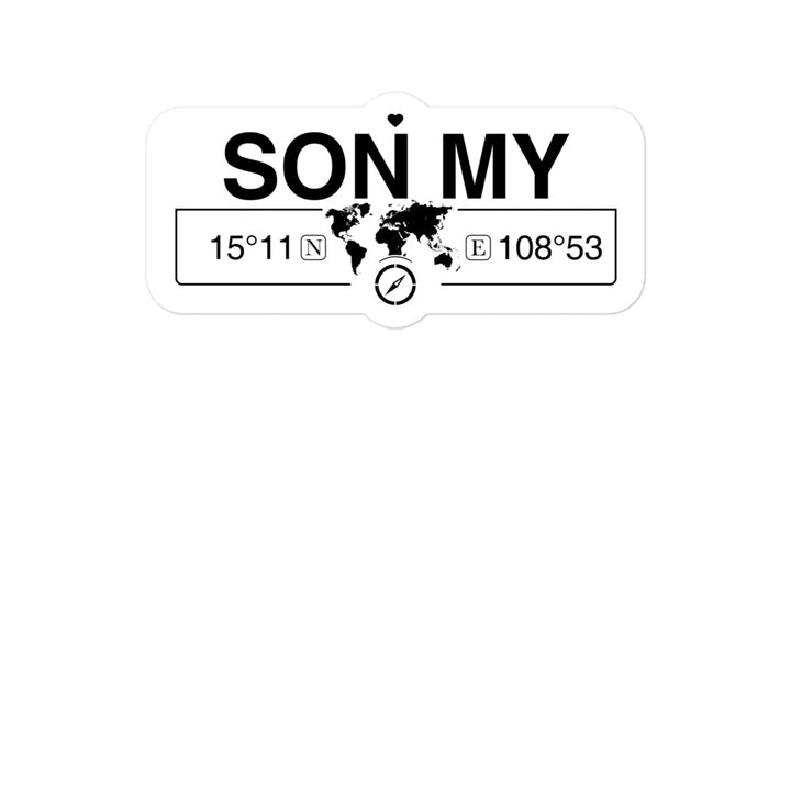 Son My, Vietnam 2 x 5.5" Inch Stickers Gift with Map Coordinates #REF2748F6546