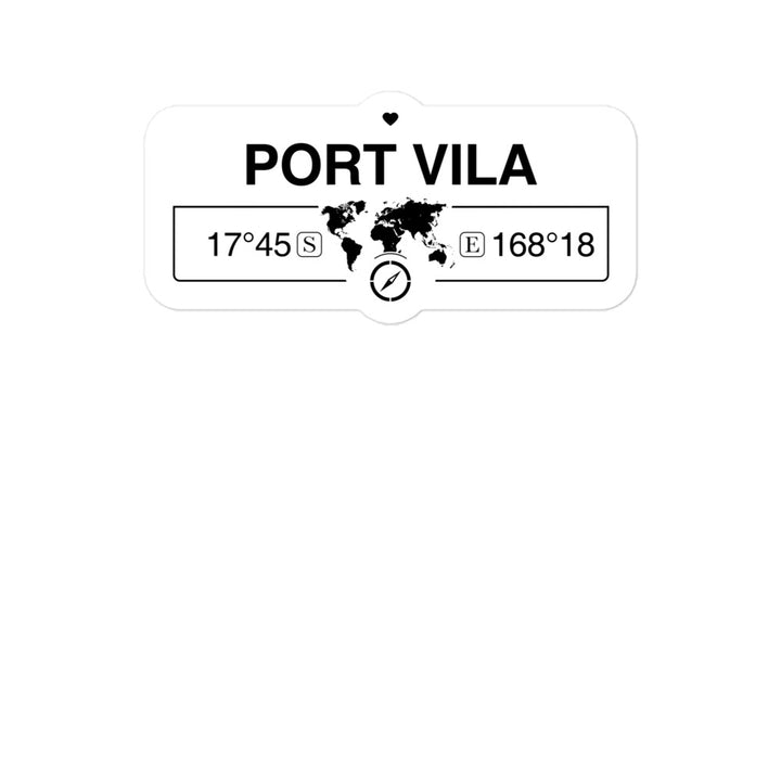 Port Vila, Vanuatu 2 x 5.5" Inch Stickers Gift with Map Coordinates #REF2748F6546
