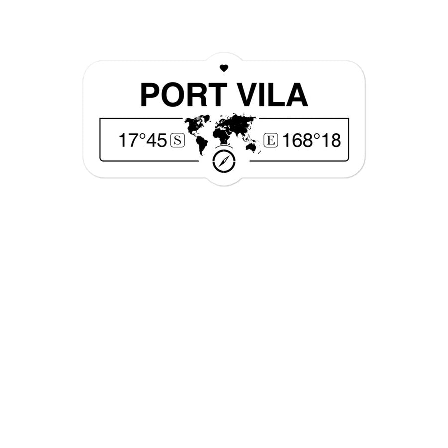 Port Vila, Vanuatu 2 x 5.5" Inch Stickers Gift with Map Coordinates #REF2748F6546