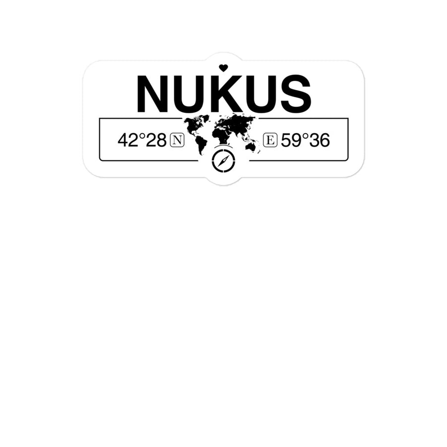 Nukus, Karakalpakstan 2 x 5.5" Inch Stickers Gift with Map Coordinates #REF2748F6546
