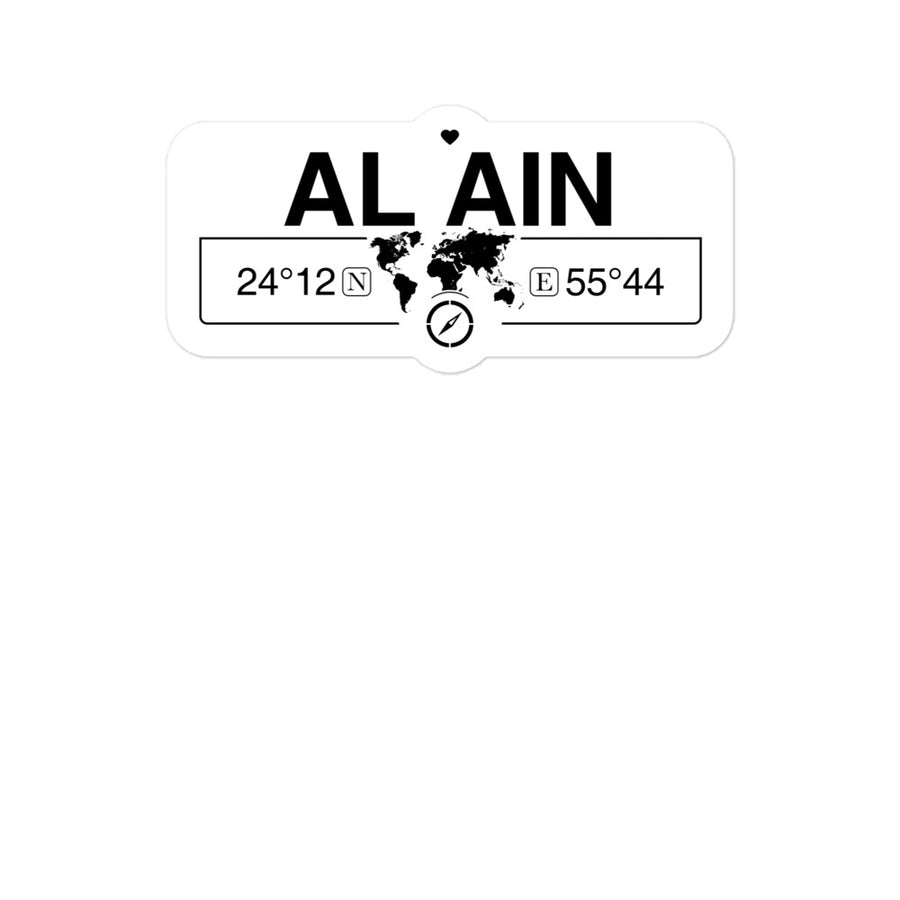 Al Ain, Abu Dhabi 2 x 5.5" Inch Stickers Gift with Map Coordinates #REF2748F6546