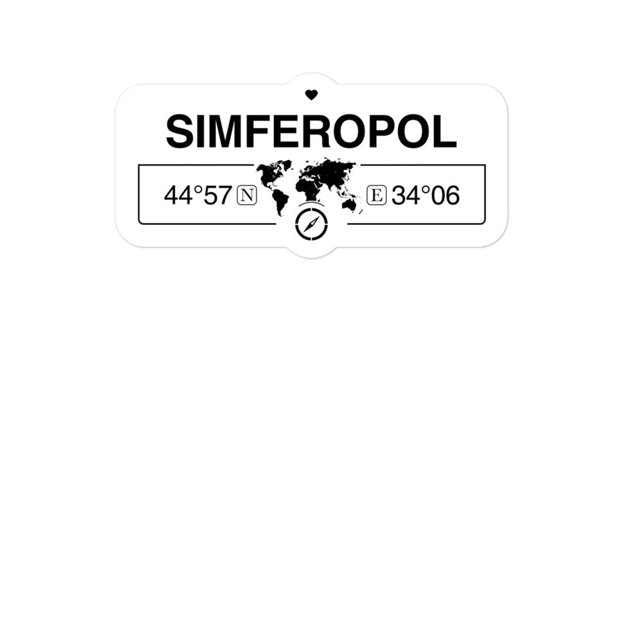 Simferopol, Crimea 2 x 5.5" Inch Stickers Gift with Map Coordinates #REF2748F6546
