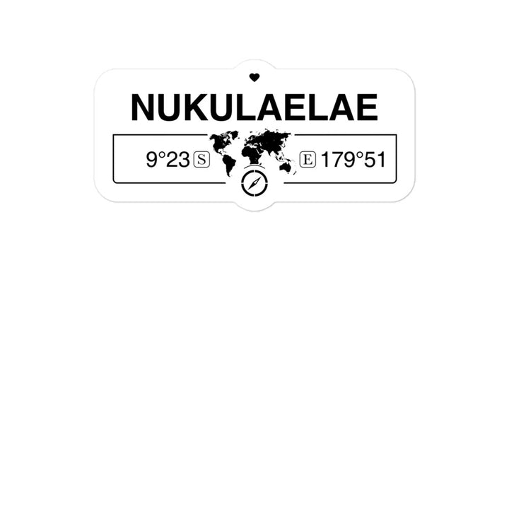 Nukulaelae, Tuvalu 2 x 5.5" Inch Stickers Gift with Map Coordinates #REF2748F6546
