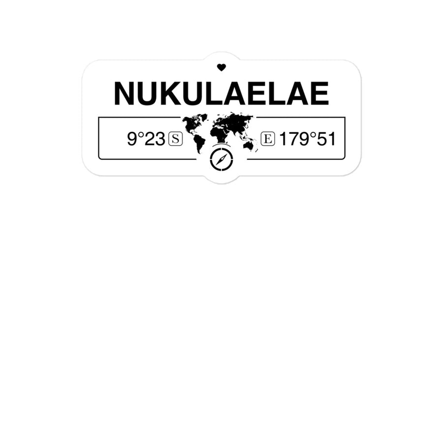 Nukulaelae, Tuvalu 2 x 5.5" Inch Stickers Gift with Map Coordinates #REF2748F6546
