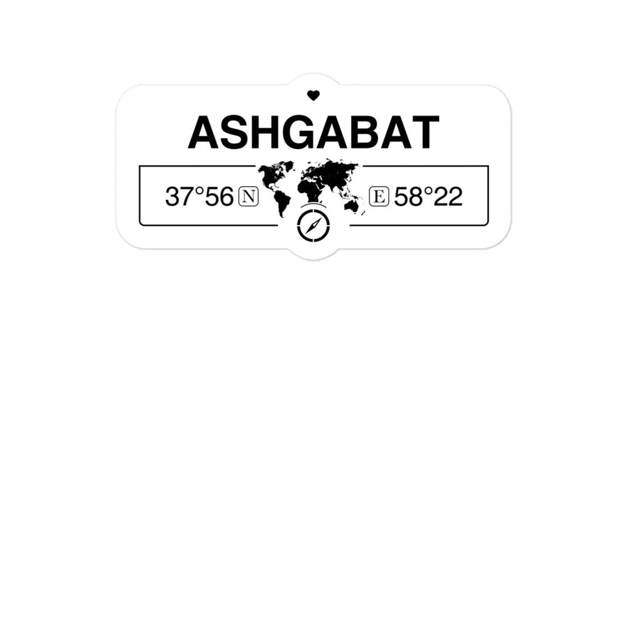 Ashgabat, Turkmenistan 2 x 5.5" Inch Stickers Gift with Map Coordinates #REF2748F6546