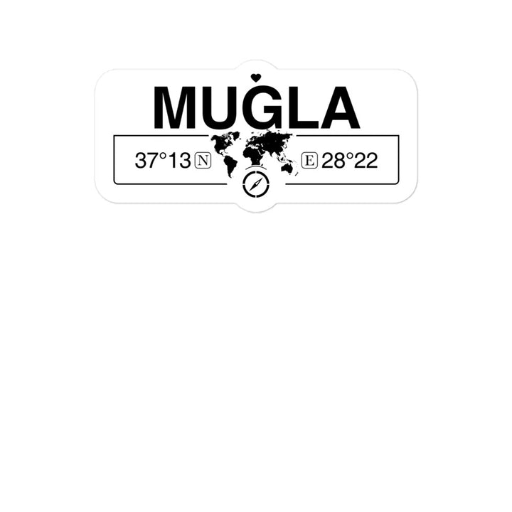 Mugla, Turkey 2 x 5.5" Inch Stickers Gift with Map Coordinates #REF2748F6546