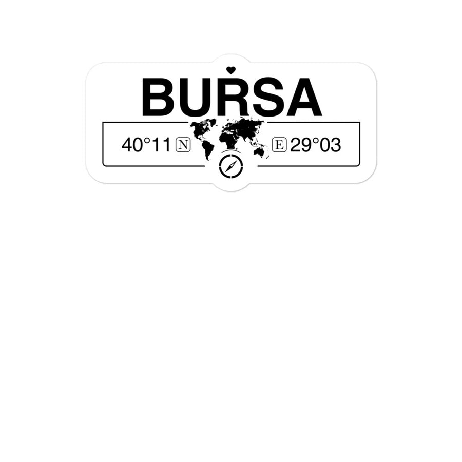 Bursa, Turkey 2 x 5.5" Inch Stickers Gift with Map Coordinates #REF2748F6546