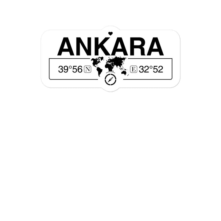Ankara, Turkey 2 x 5.5" Inch Stickers Gift with Map Coordinates #REF2748F6546