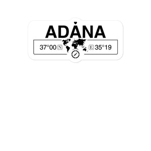 Adana, Turkey 2 x 5.5" Inch Stickers Gift with Map Coordinates #REF2748F6546