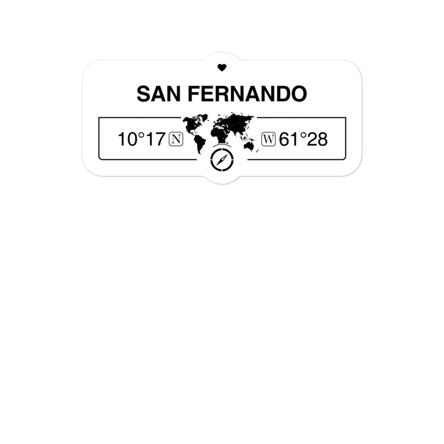 San Fernando, Trinidad and Tobago 2 x 5.5" Inch Stickers Gift with Map Coordinates #REF2748F6546