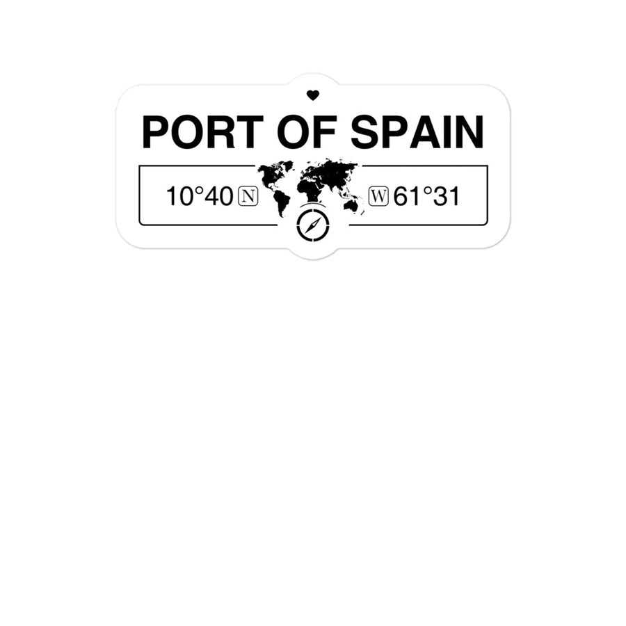 Port of Spain, Trinidad and Tobago 2 x 5.5" Inch Stickers Gift with Map Coordinates #REF2748F6546