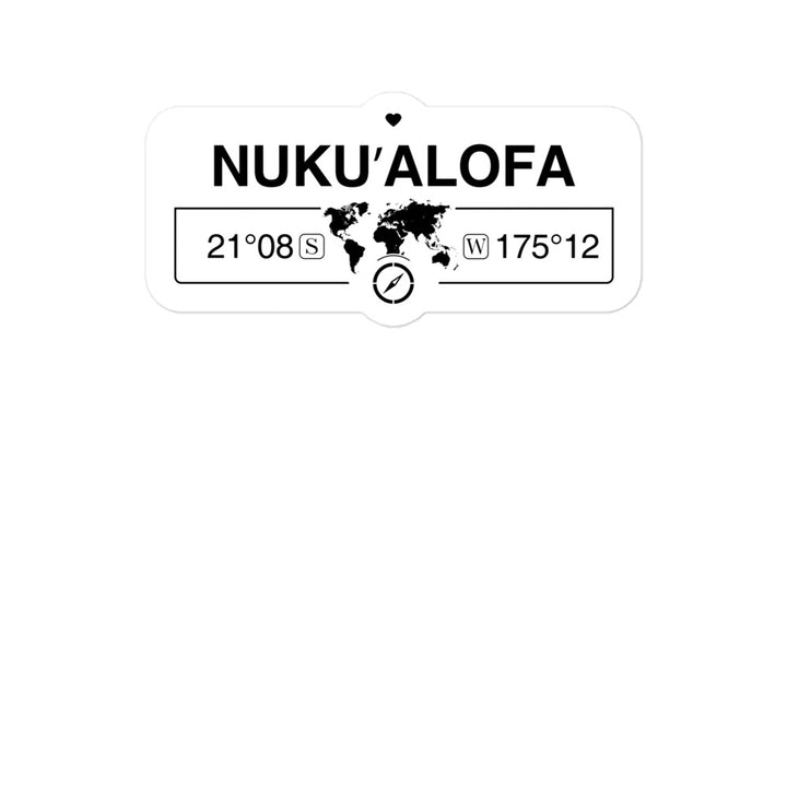 NukuÊ»alofa, Tonga 2 x 5.5" Inch Stickers Gift with Map Coordinates #REF2748F6546
