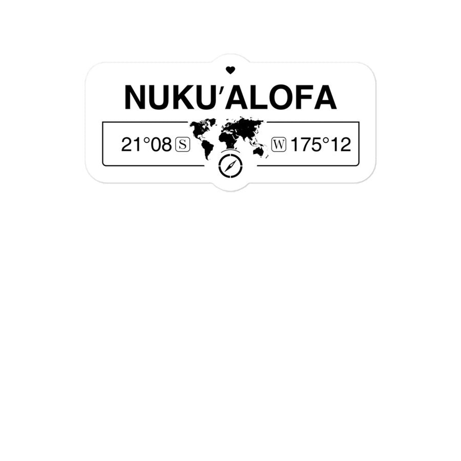 NukuÊ»alofa, Tonga 2 x 5.5" Inch Stickers Gift with Map Coordinates #REF2748F6546
