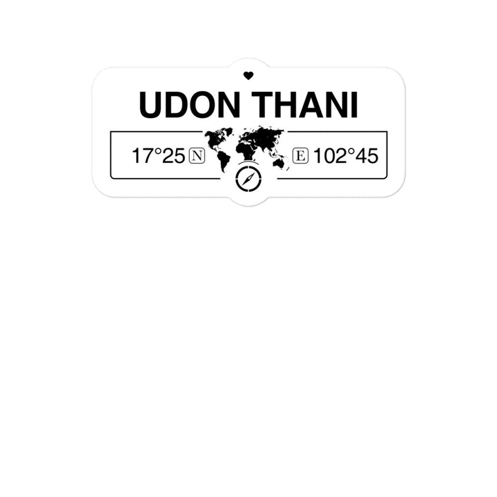 Udon, Thani Thailand 2 x 5.5" Inch Stickers Gift with Map Coordinates #REF2748F6546