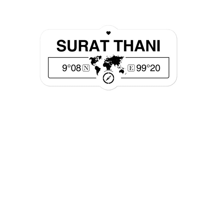 Surat, thani Thailand 2 x 5.5" Inch Stickers Gift with Map Coordinates #REF2748F6546