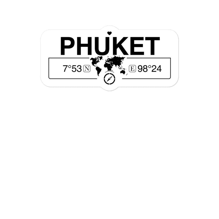 Phuket, thailand 2 x 5.5" Inch Stickers Gift with Map Coordinates #REF2748F6546