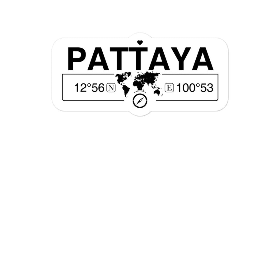 Pattaya, thailand 2 x 5.5" Inch Stickers Gift with Map Coordinates #REF2748F6546