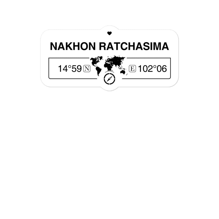 Nakhon Ratchasima, thailand 2 x 5.5" Inch Stickers Gift with Map Coordinates #REF2748F6546