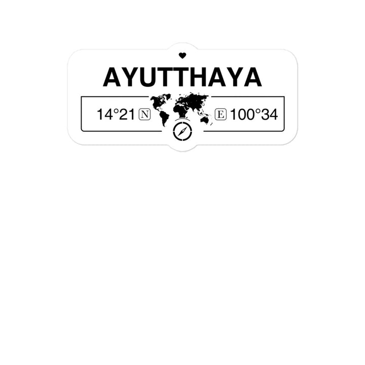 Ayutthaya, Thailand 2 x 5.5" Inch Stickers Gift with Map Coordinates #REF2748F6546