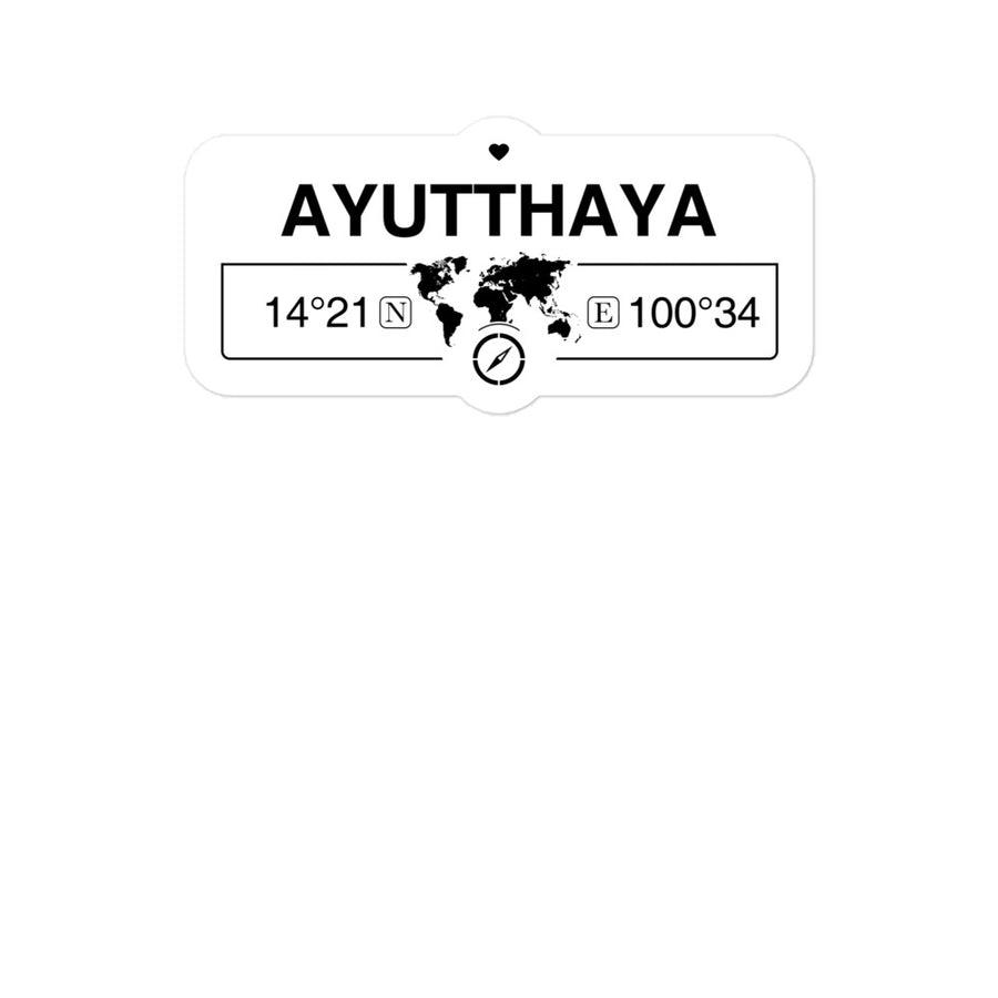 Ayutthaya, Thailand 2 x 5.5" Inch Stickers Gift with Map Coordinates #REF2748F6546
