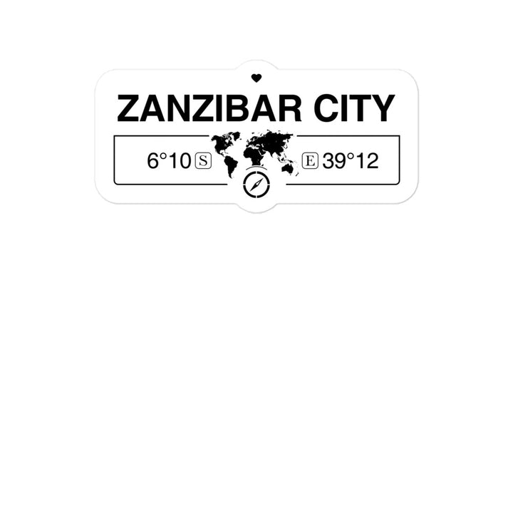 Zanzibar City, Tanzania 2 x 5.5" Inch Stickers Gift with Map Coordinates #REF2748F6546