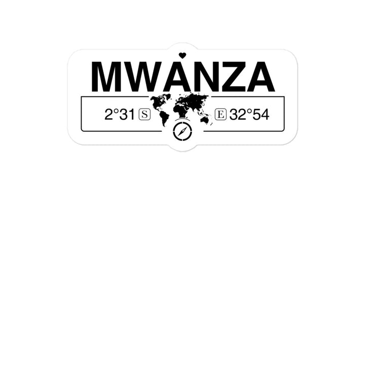 Mwanza, Tanzania 2 x 5.5" Inch Stickers Gift with Map Coordinates #REF2748F6546