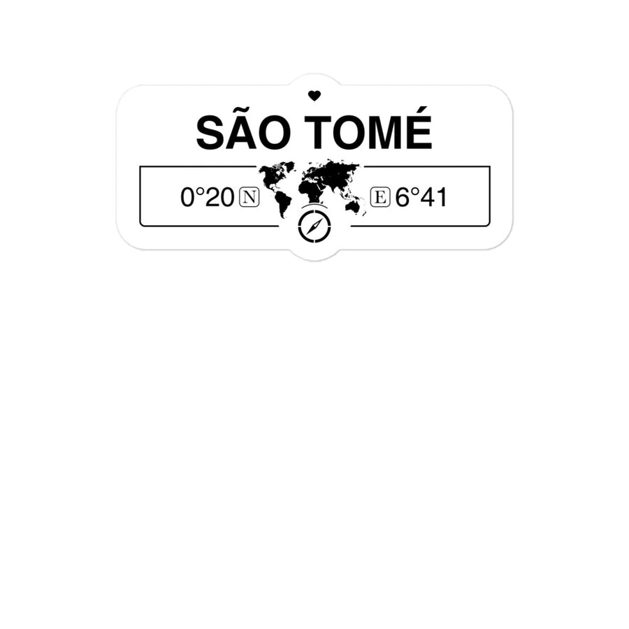 SÃ£o TomÃ© and PrÃ­ncipe 2 x 5.5" Inch Stickers Gift with Map Coordinates #REF2748F6546