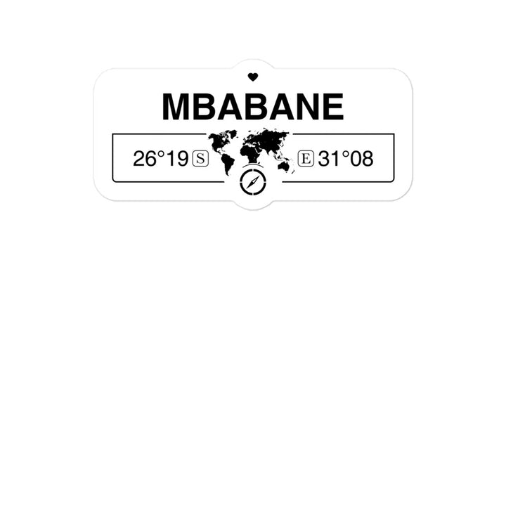 Mbabane, Swaziland 2 x 5.5" Inch Stickers Gift with Map Coordinates #REF2748F6546