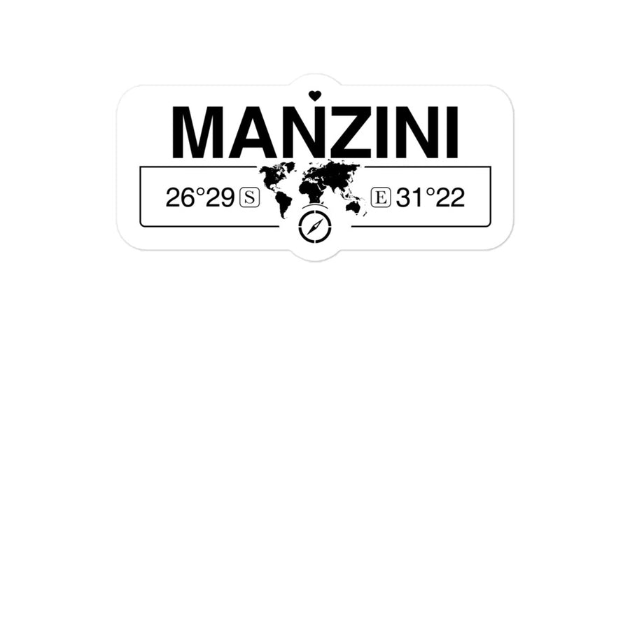 Manzini, Swaziland 2 x 5.5" Inch Stickers Gift with Map Coordinates #REF2748F6546