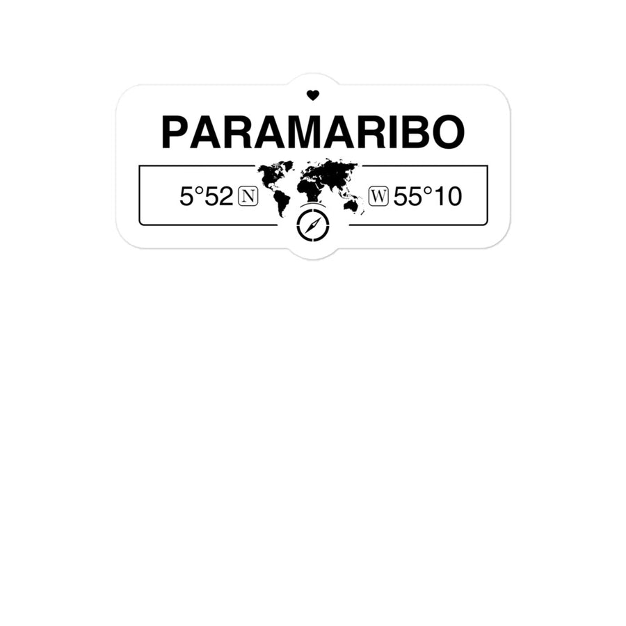 Paramaribo, Suriname 2 x 5.5" Inch Stickers Gift with Map Coordinates #REF2748F6546