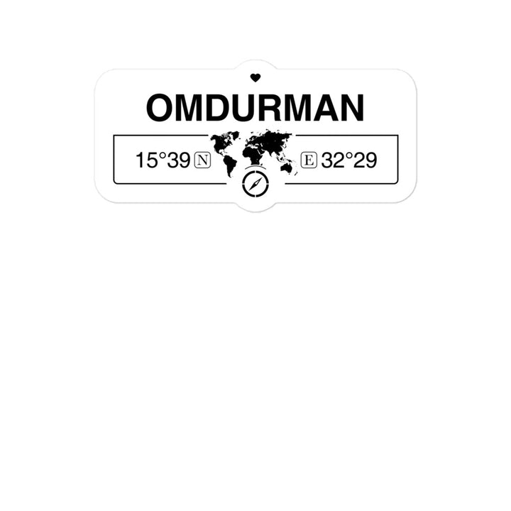 Omdurman, Sudan 2 x 5.5" Inch Stickers Gift with Map Coordinates #REF2748F6546