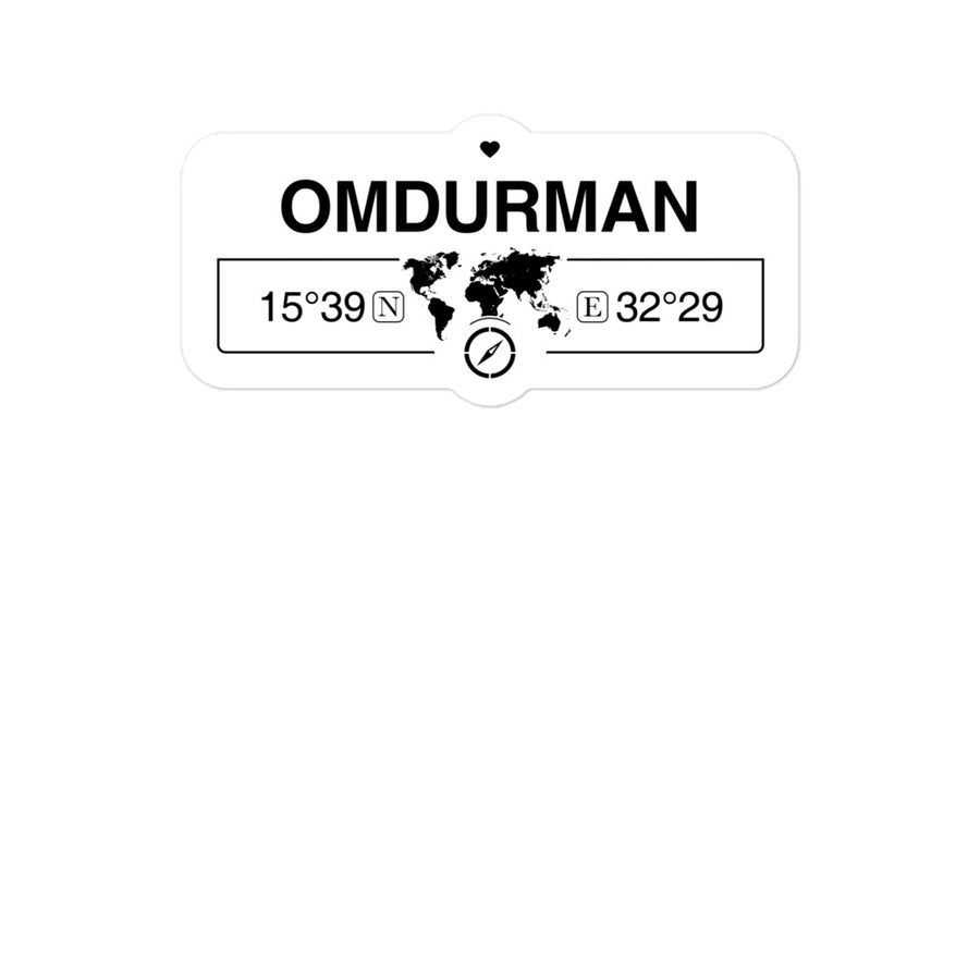 Omdurman, Sudan 2 x 5.5" Inch Stickers Gift with Map Coordinates #REF2748F6546