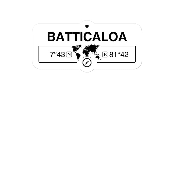 Batticaloa, Sri Lanka 2 x 5.5" Inch Stickers Gift with Map Coordinates #REF2748F6546