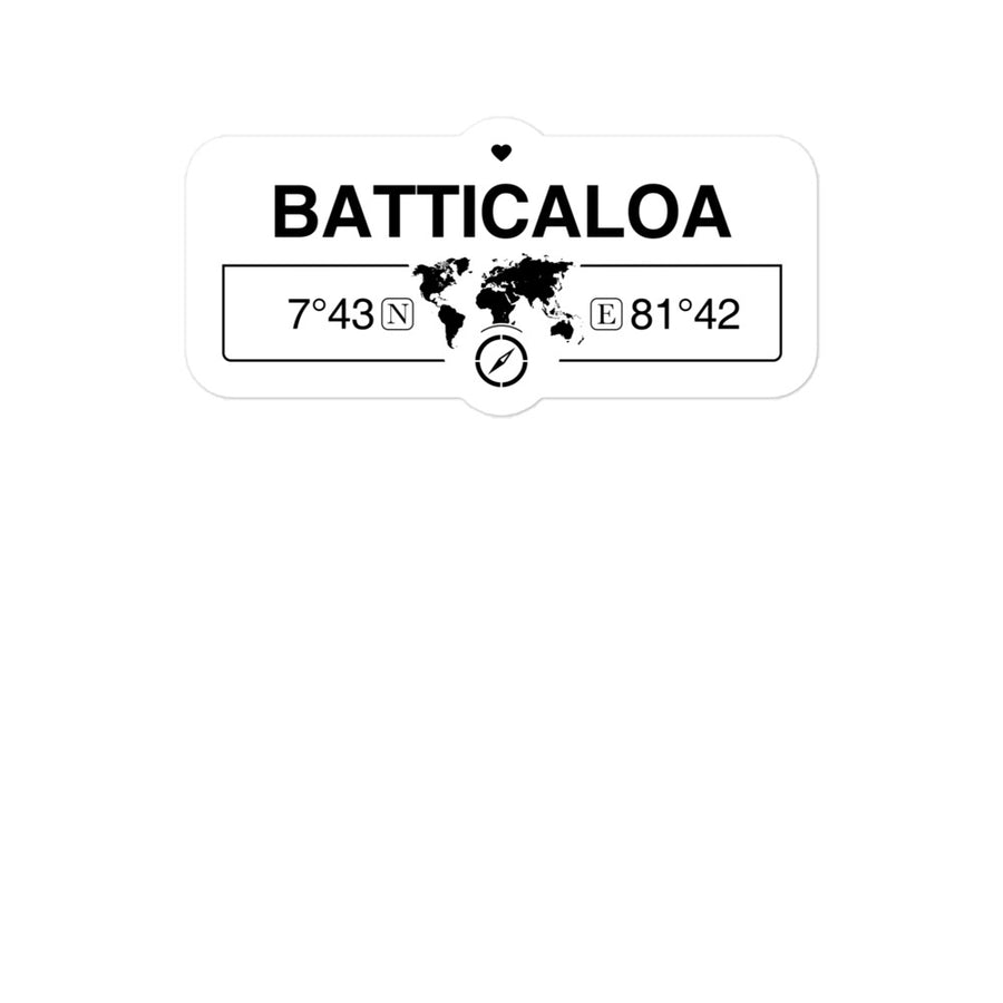 Batticaloa, Sri Lanka 2 x 5.5" Inch Stickers Gift with Map Coordinates #REF2748F6546