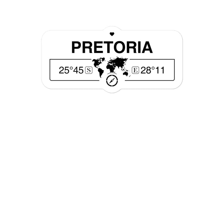 Pretoria, Gauteng 2 x 5.5" Inch Stickers Gift with Map Coordinates #REF2748F6546
