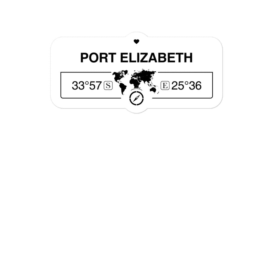 Port Elizabeth, Eastern Cape 2 x 5.5" Inch Stickers Gift with Map Coordinates #REF2748F6546