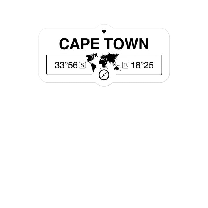 Cape Town, Western Cape 2 x 5.5" Inch Stickers Gift with Map Coordinates #REF2748F6546