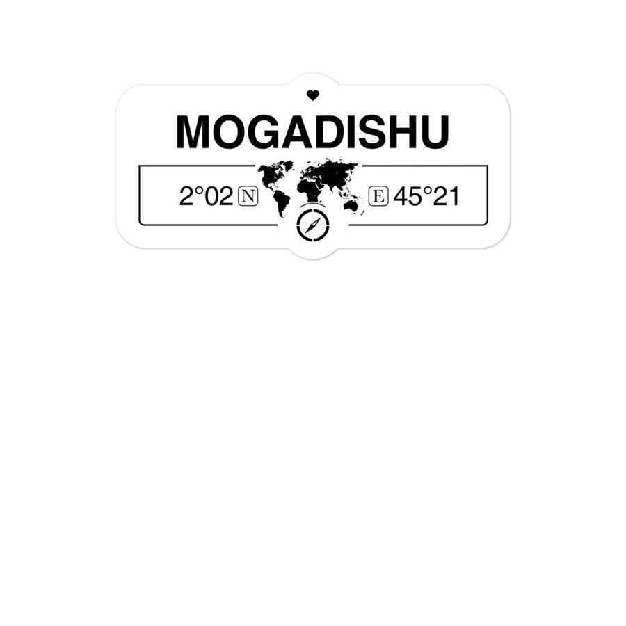 Mogadishu, Somalia 2 x 5.5" Inch Stickers Gift with Map Coordinates #REF2748F6546