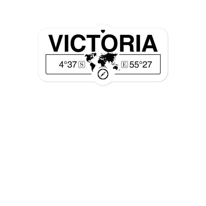 Victoria, Seychelles 2 x 5.5" Inch Stickers Gift with Map Coordinates #REF2748F6546