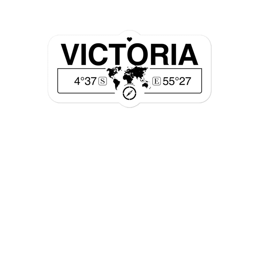 Victoria, Seychelles 2 x 5.5" Inch Stickers Gift with Map Coordinates #REF2748F6546