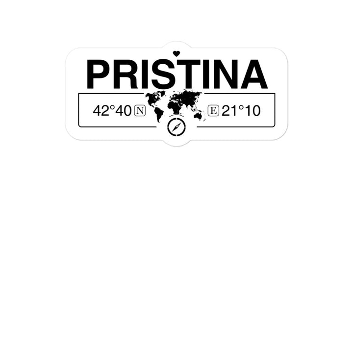 Pristina, Kosovo 2 x 5.5" Inch Stickers Gift with Map Coordinates #REF2748F6546
