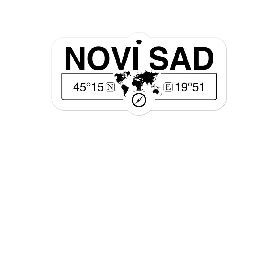 Novi Sad, Vojvodina 2 x 5.5" Inch Stickers Gift with Map Coordinates #REF2748F6546