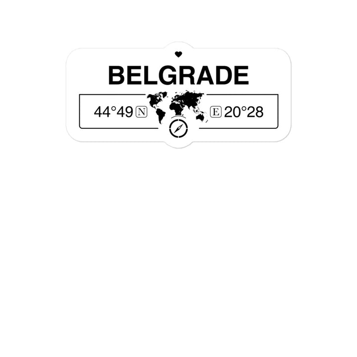 Belgrade, Serbia 2 x 5.5" Inch Stickers Gift with Map Coordinates #REF2748F6546