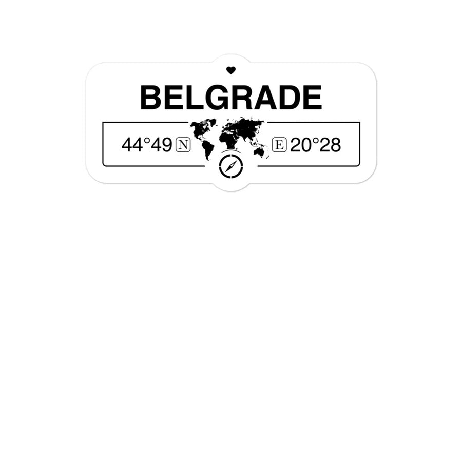 Belgrade, Serbia 2 x 5.5" Inch Stickers Gift with Map Coordinates #REF2748F6546