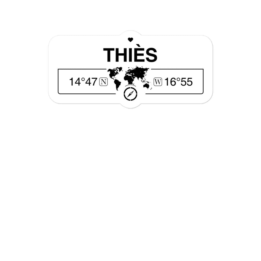 ThiÃ¨s, Senegal 2 x 5.5" Inch Stickers Gift with Map Coordinates #REF2748F6546