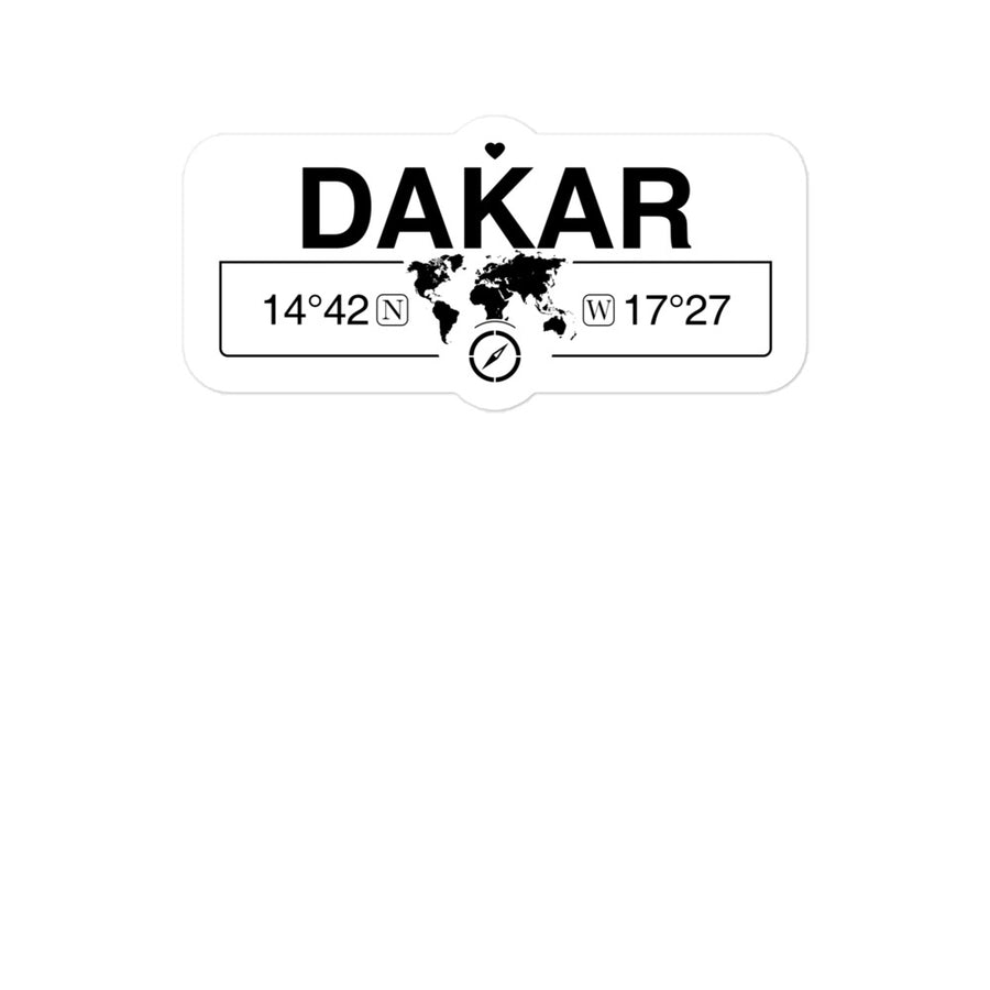 Dakar, Senegal 2 x 5.5" Inch Stickers Gift with Map Coordinates #REF2748F6546