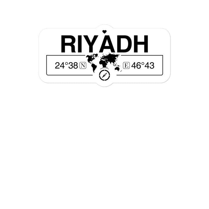 Riyadh, Saudi Arabia 2 x 5.5" Inch Stickers Gift with Map Coordinates #REF2748F6546