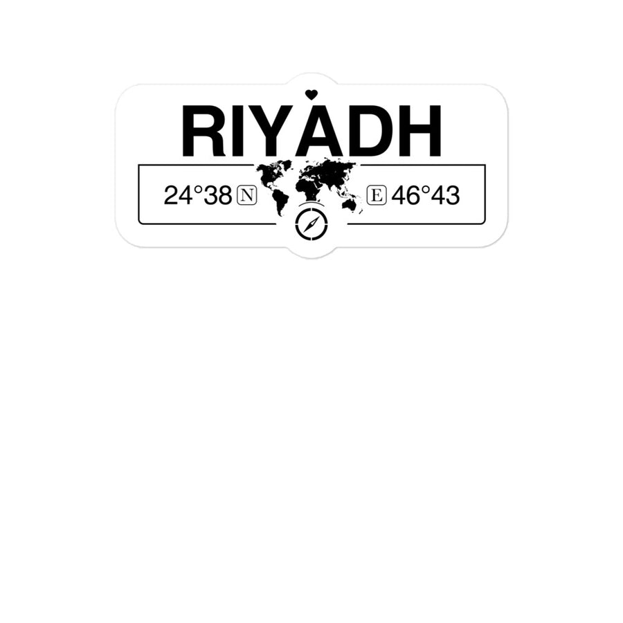 Riyadh, Saudi Arabia 2 x 5.5" Inch Stickers Gift with Map Coordinates #REF2748F6546
