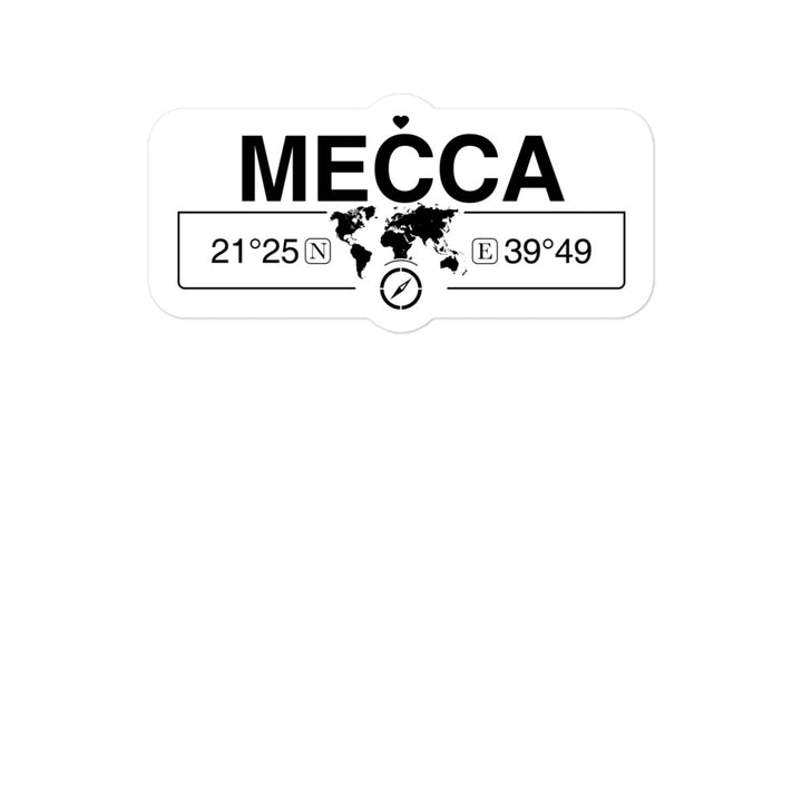 Mecca, Saudi Arabia 2 x 5.5" Inch Stickers Gift with Map Coordinates #REF2748F6546